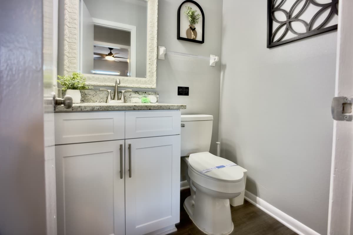 A stylish and functional space, ideal for quick freshening up.