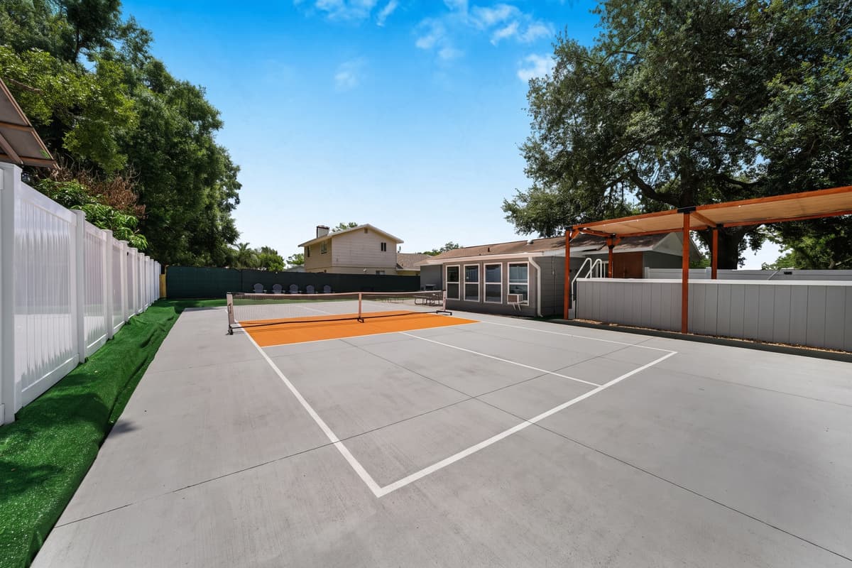Perfect your backhand or play a friendly match on this exclusive court.