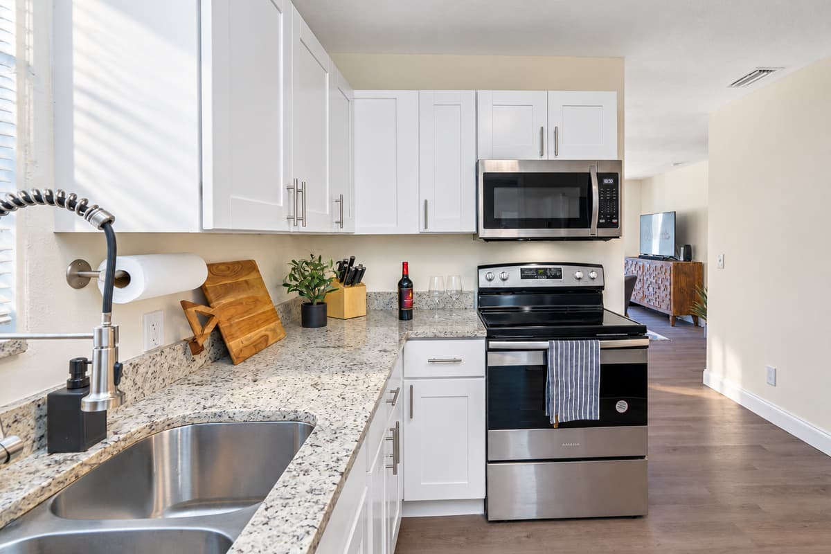 Our wonderful kitchen and dining area is very spacious and pleasant