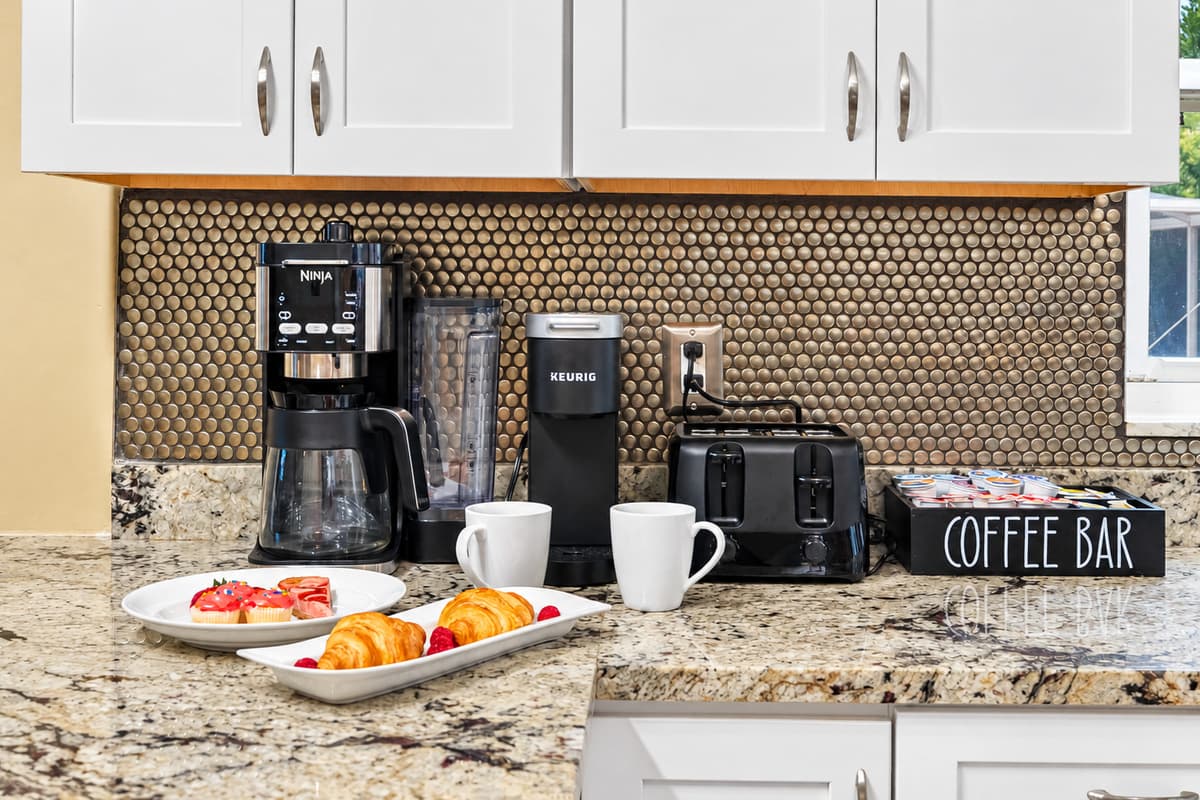Designed for comfort and convenience, this kitchen makes every stay feel like home.
