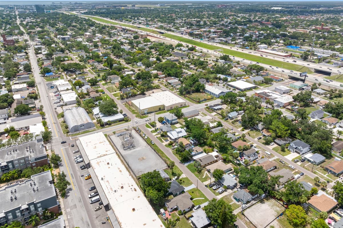 Aerial view of the neighborhood