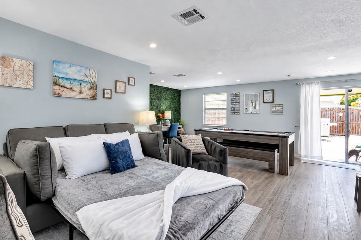 This space isn't merely a living room; it's a harmonious sanctuary.