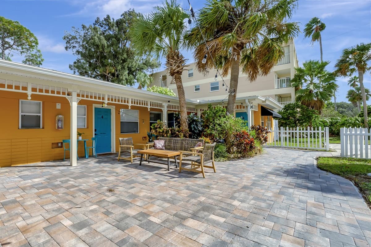 The allure extends beyond the door; venture outside to the relaxing outdoor common area.
