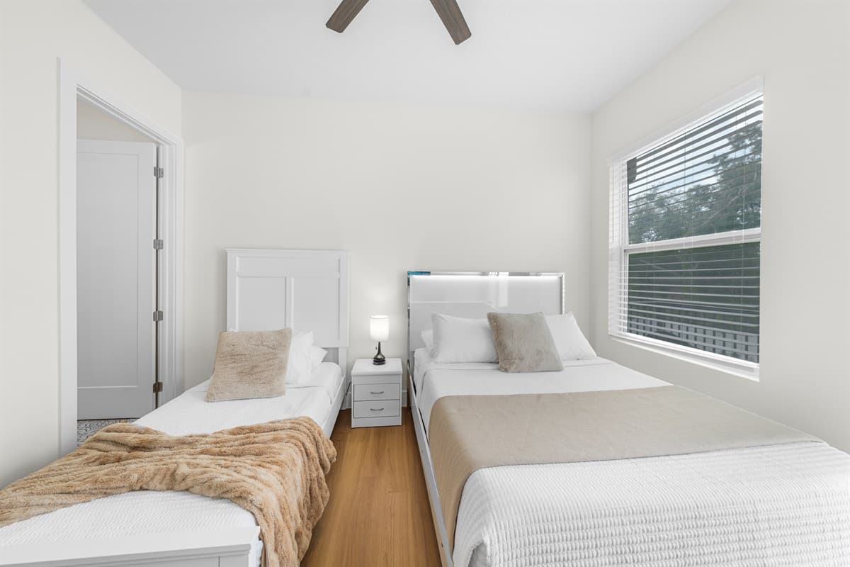 Every bedroom features warm hardwood floors and designer touches. Rest your head knowing tomorrow's adventure is just outside.