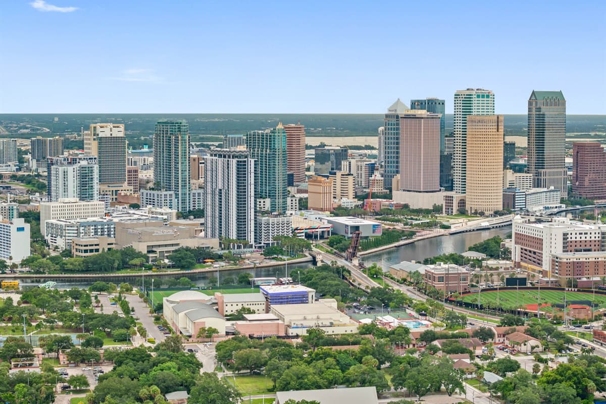 Aerial view of the neighborhood.