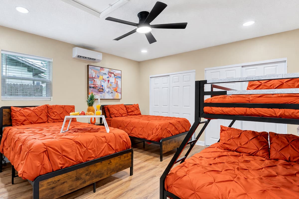 Our bedroom is a cozy haven for all.