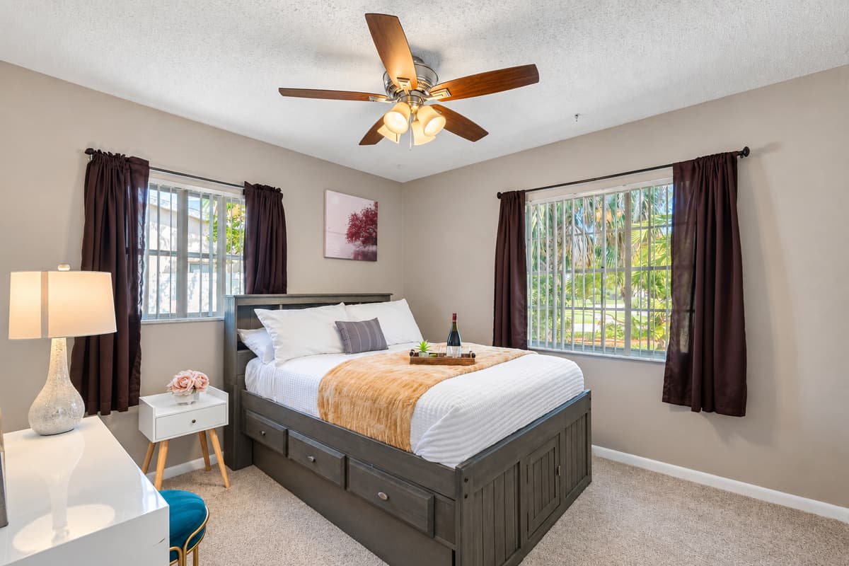 Enjoy the ease of a private bathroom just steps from your bed, perfect for comfort and functionality.