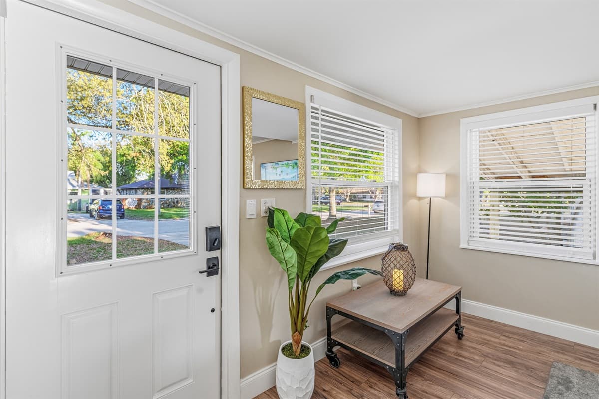 Welcoming entryway with natural light and a clean, modern feel.