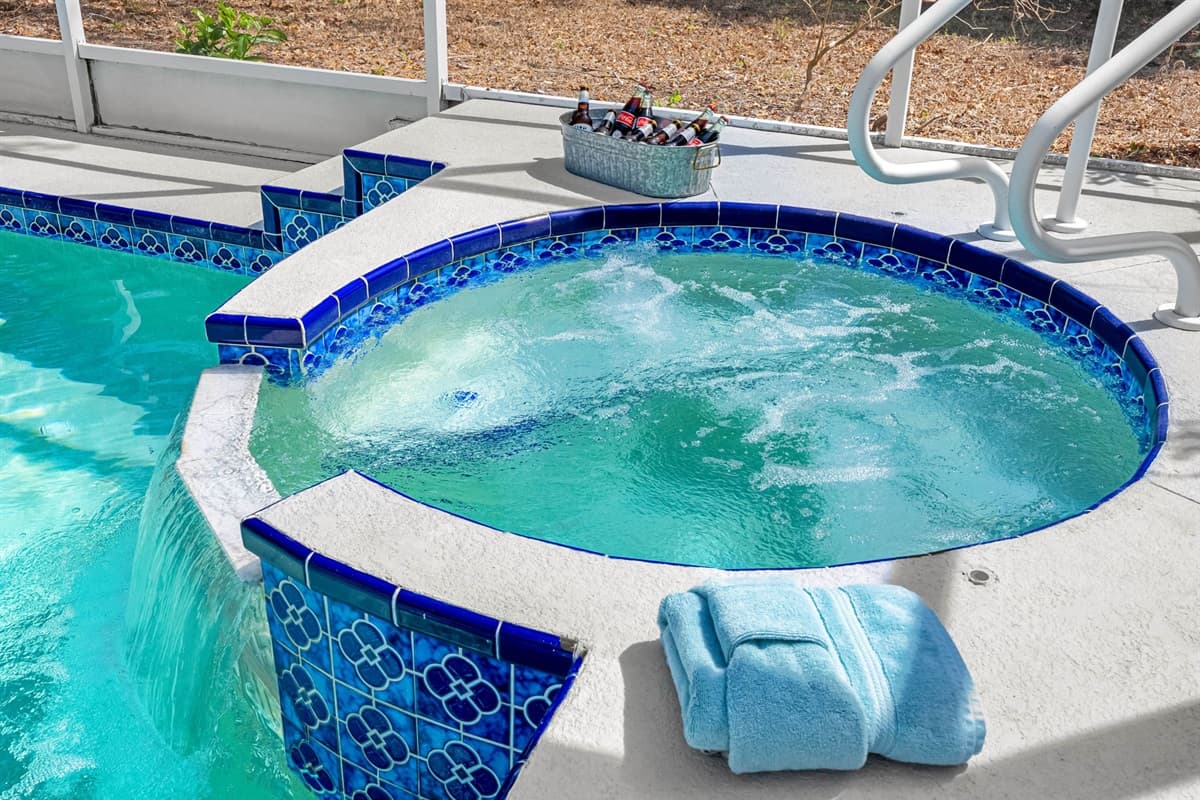 IMPORTANT NOTE: The spa isn’t a traditional hot tub. It has jets, but it’s designed more for relaxing than for a full hot tub or sauna experience.