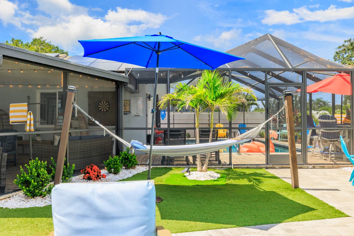 Backyard at Flamingo Palms.