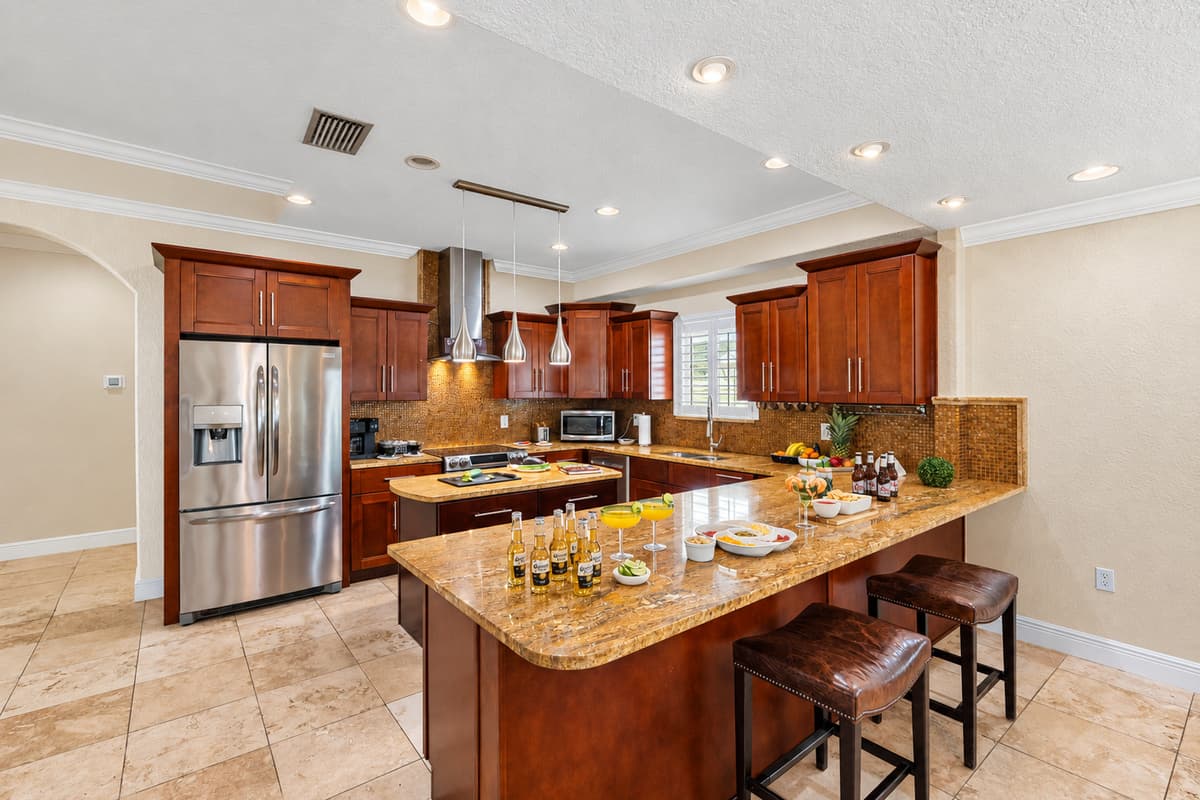 The heart of the home, this fully equipped kitchen is designed to meet all your culinary needs.
