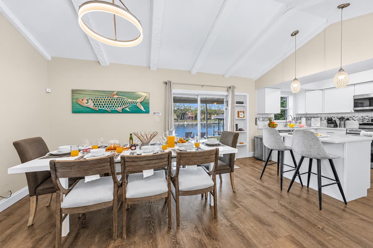 Spacious dining room perfect for shared meals, celebrations, and game nights.