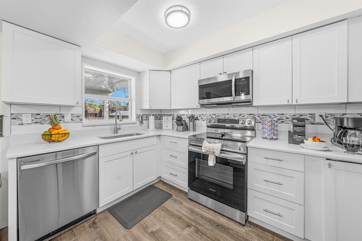 Spacious gourmet kitchen with everything you need to prepare home-cooked meals.