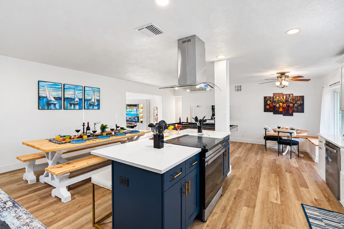 Open-concept layout lets you cook while staying connected with the group.