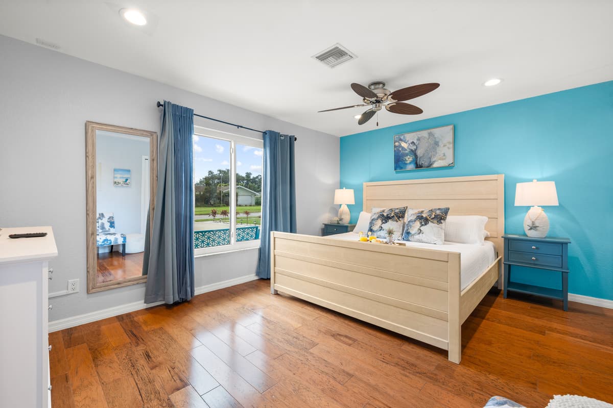 Bedroom details at Flamingo Palms.