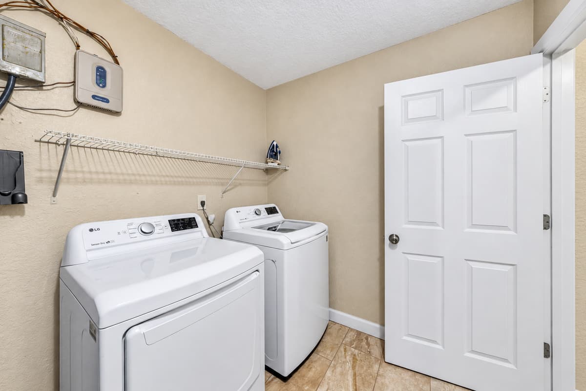 Laundry room with washer and dryer—perfect for longer stays and added convenience.