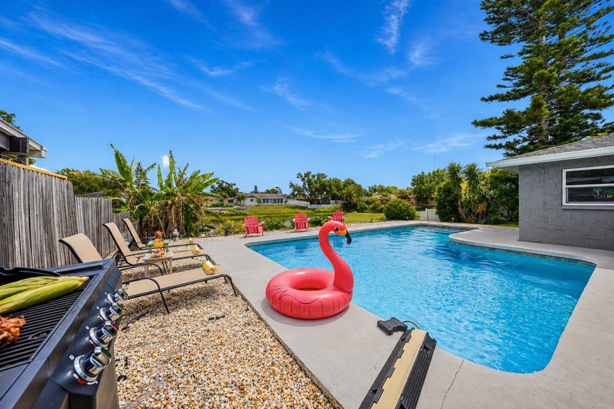Spacious private pool with plenty of room to relax and soak up the Florida sunshine.