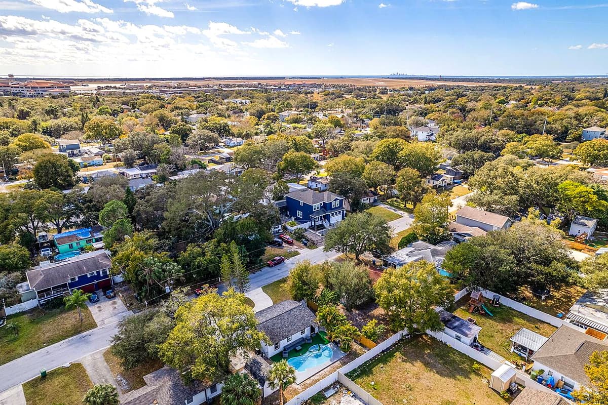 Aerial view of our safe and beautiful neighborhood. Secured during your entire stay