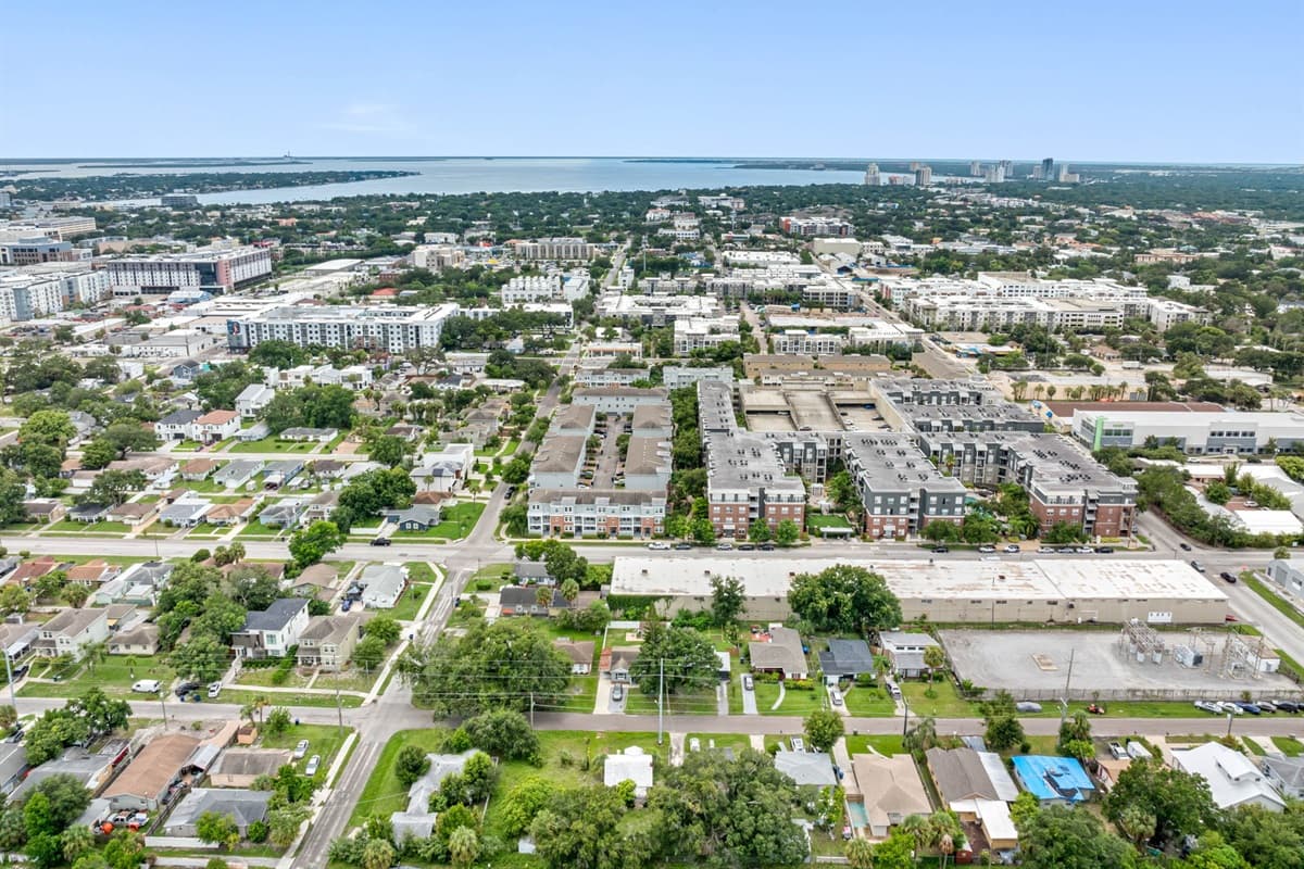 Aerial view of the neighborhood.