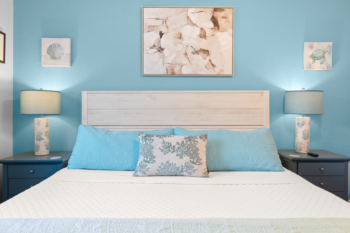 Bedroom details at Flamingo Palms.