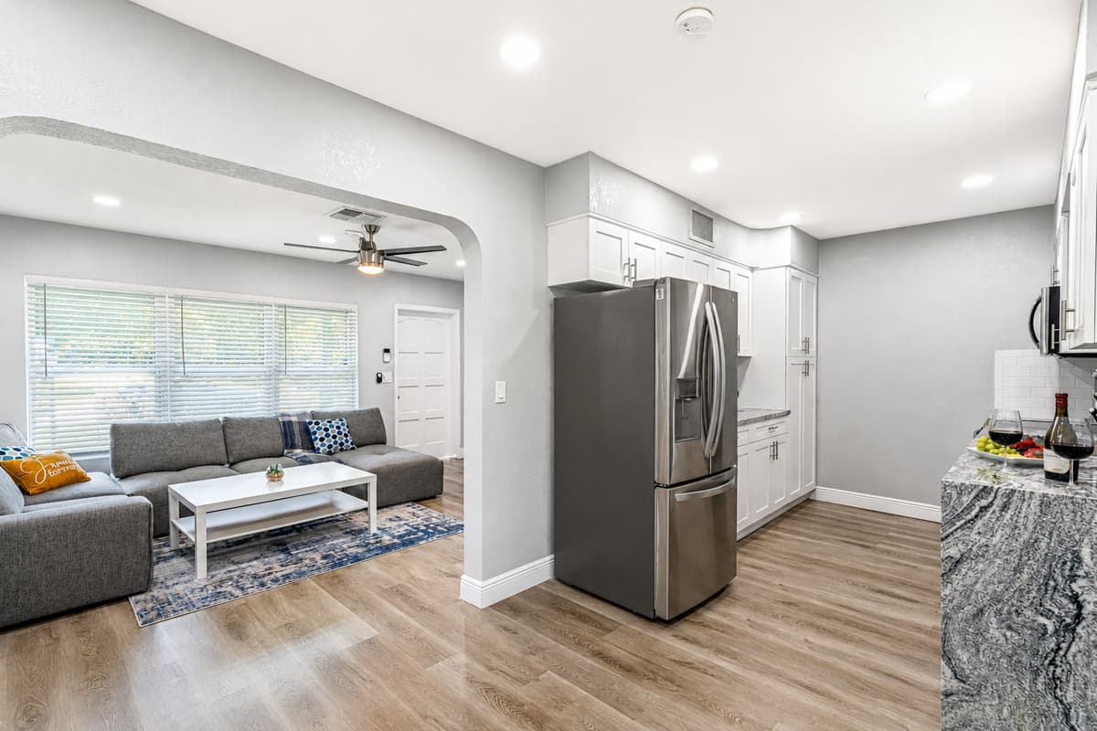Never worry about where to store foods you've purchased for the entire trip. This beautiful property has a huge modern refrigerator to store foods and beverages. If you think this property suits your needs, send us a message now!