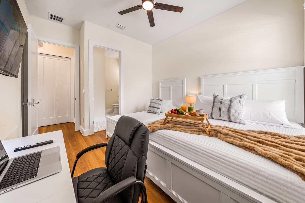 Two beds and your own bathroom — no hallway trips, no waiting your turn.