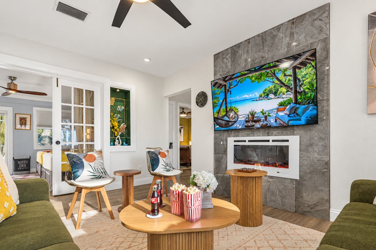 The living room is thoughtfully designed with elegant décor, soft lighting, and comfortable seating that creates a calm yet upscale atmosphere.