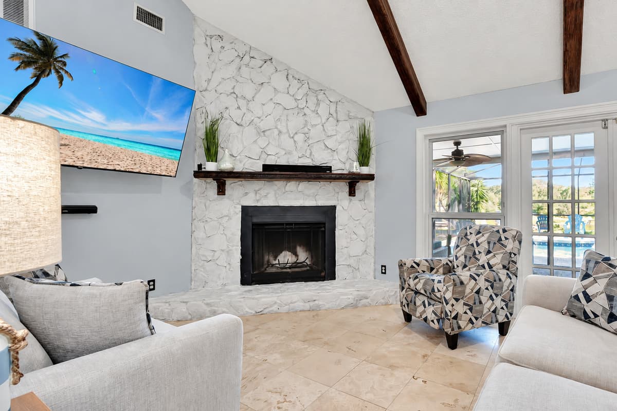 Sink into the plush comfort of our spacious couch, offering ample seating for everyone.