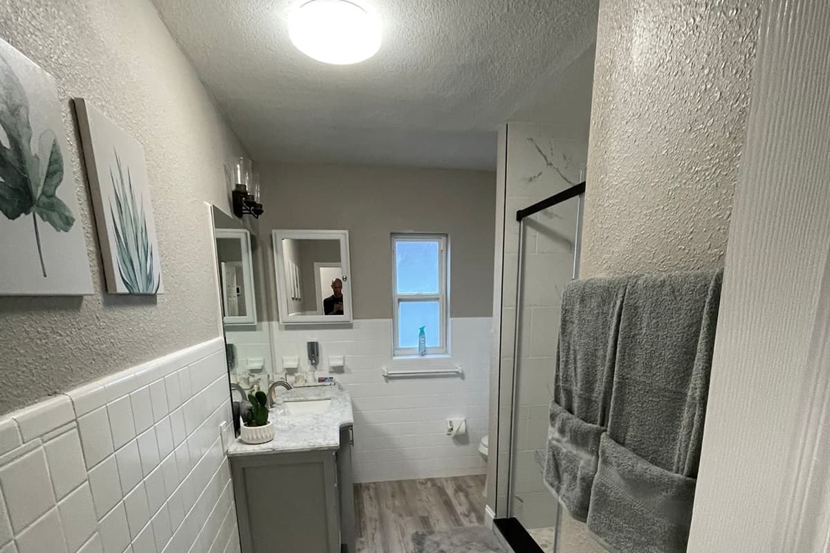 Our bathroom is designed for your comfort and convenience, ensuring that you have everything you need at your fingertips.
