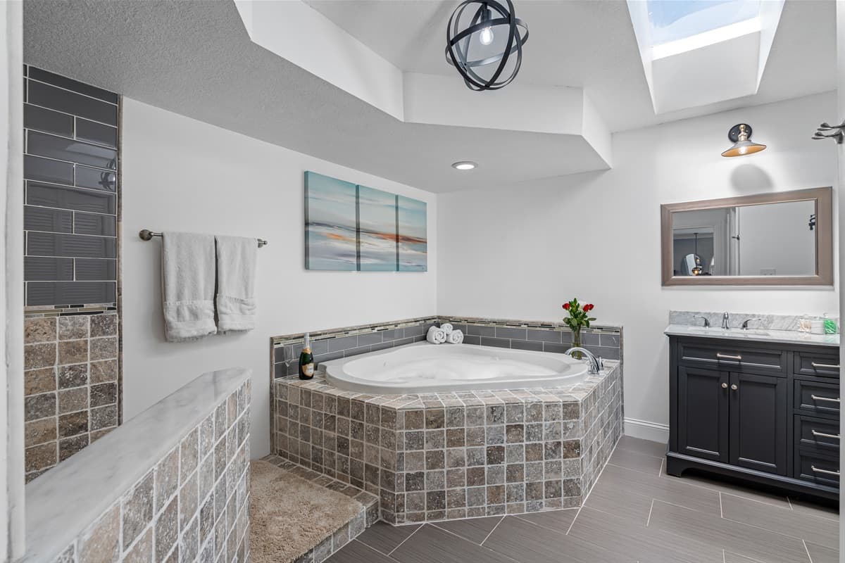 Unwind, rejuvenate, and indulge in a world of relaxation with our sensational bathroom and hot tub.