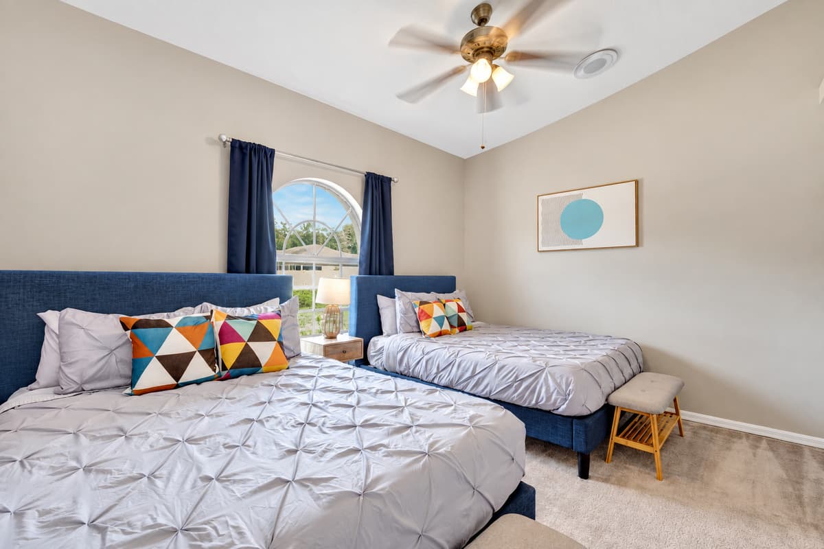 This bedroom is a haven where style meets functionality, offering you a peaceful and organized space to unwind and recharge.