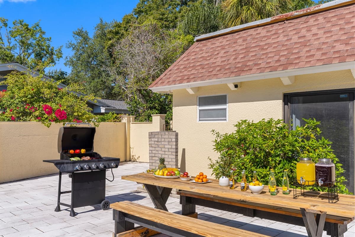 Fire up the BBQ and relax with friends poolside. This spacious backyard is built for good food, great company, and sunny afternoons.