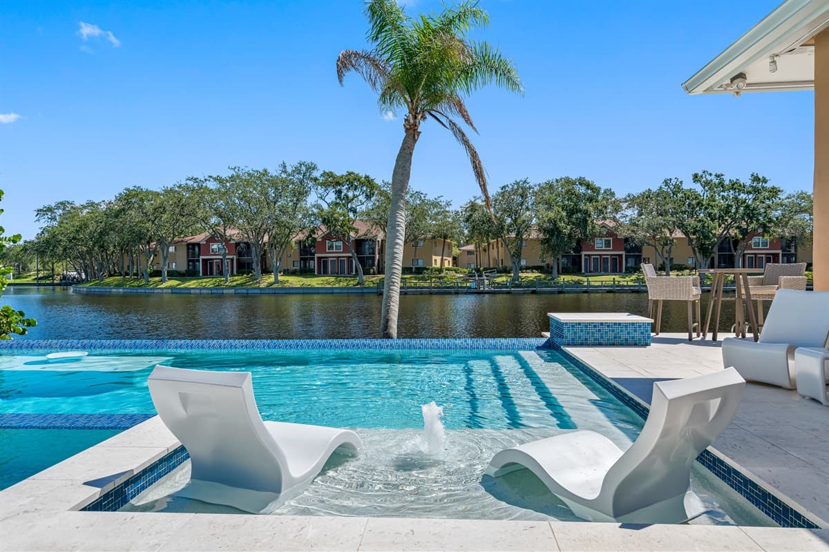Comfortable lounge chairs in our magnificent heated pool. Enjoy and create memories you could treasure with loved ones while you are home away from home! If you like what you see, send us an inquiry right away!