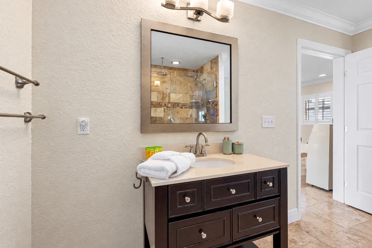 Modern vanity with refined details and functional design
