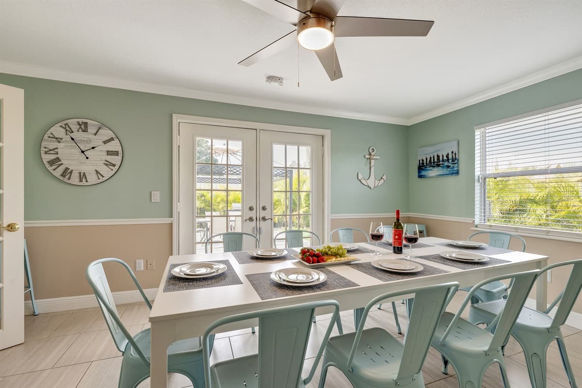 The carefully curated design ensures that every seat at the table offers a picturesque glimpse of the outdoor scenery.