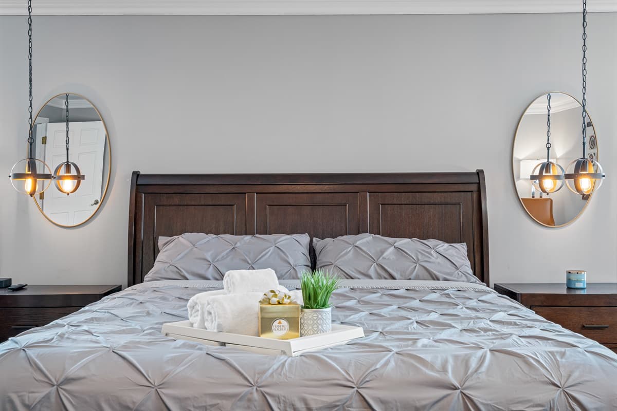 A symphony of chic design and cozy comfort, our bedroom is your private escape from the world.
