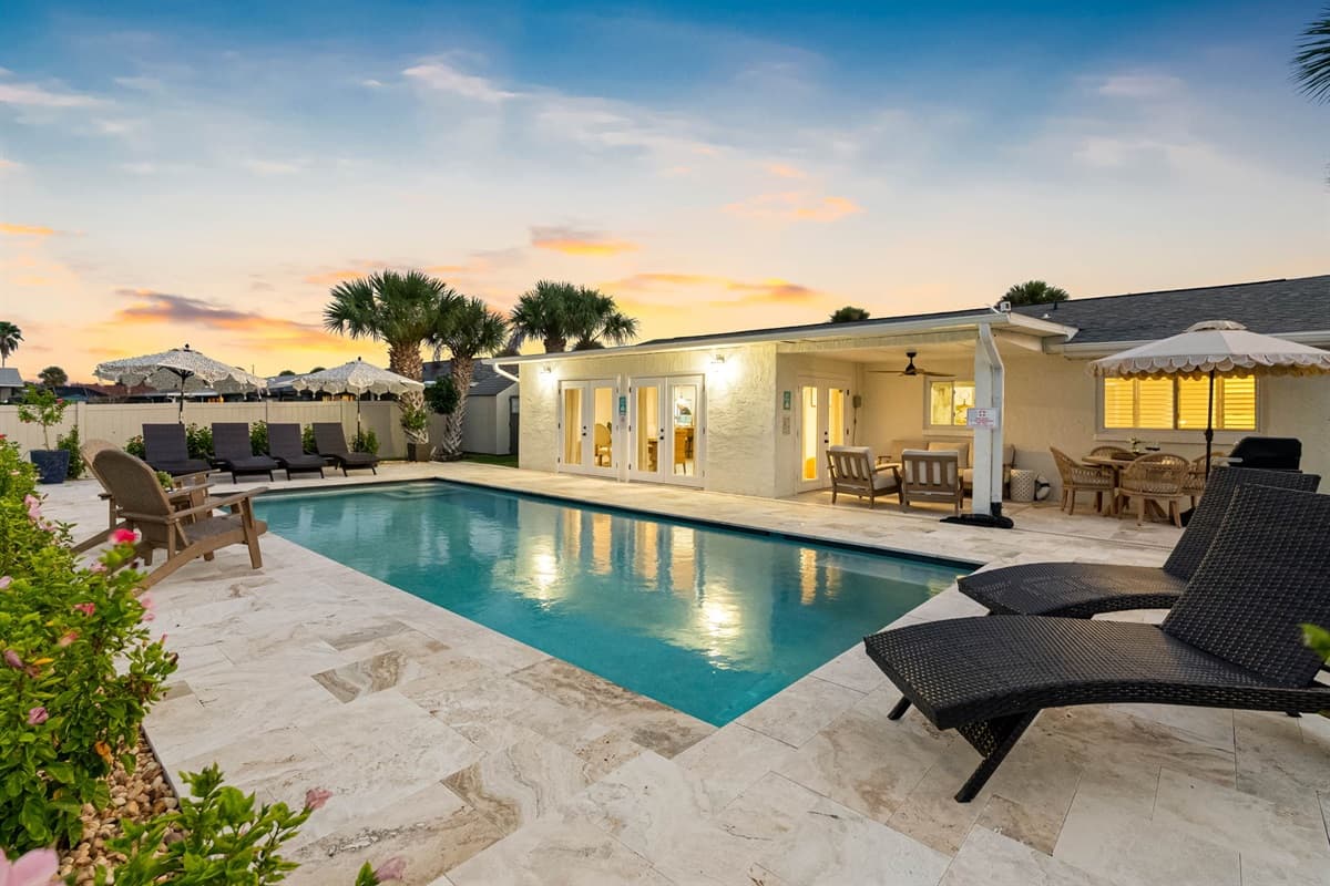 Crisp tile, cool water, and open skies make this the ultimate chill-out zone.
