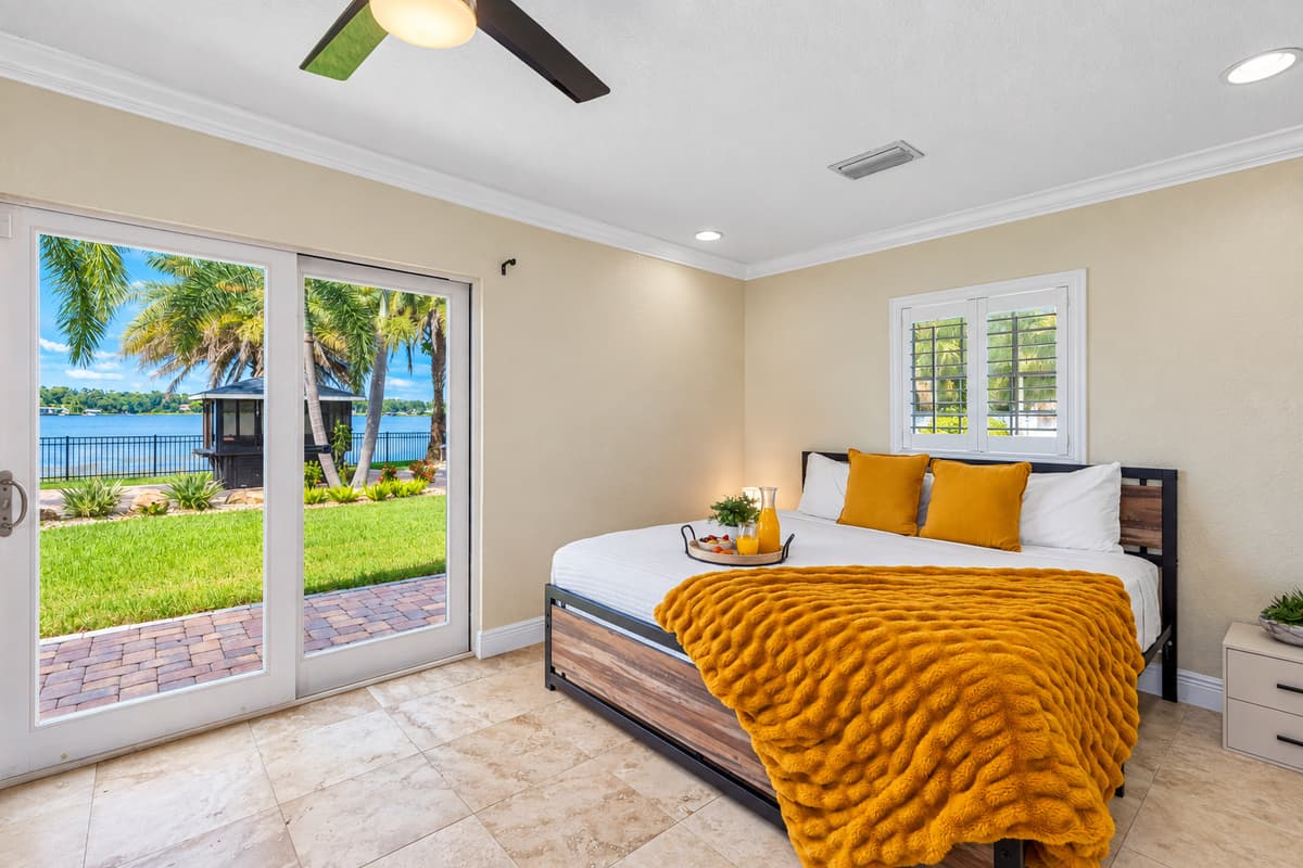 The calming, neutral color scheme creates a peaceful atmosphere.