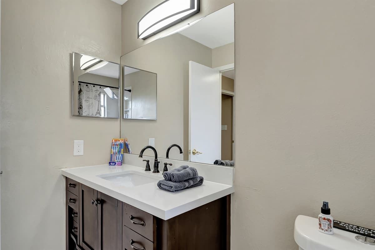 Experience the perfect blend of luxury and functionality in our stunning bathroom oasis.