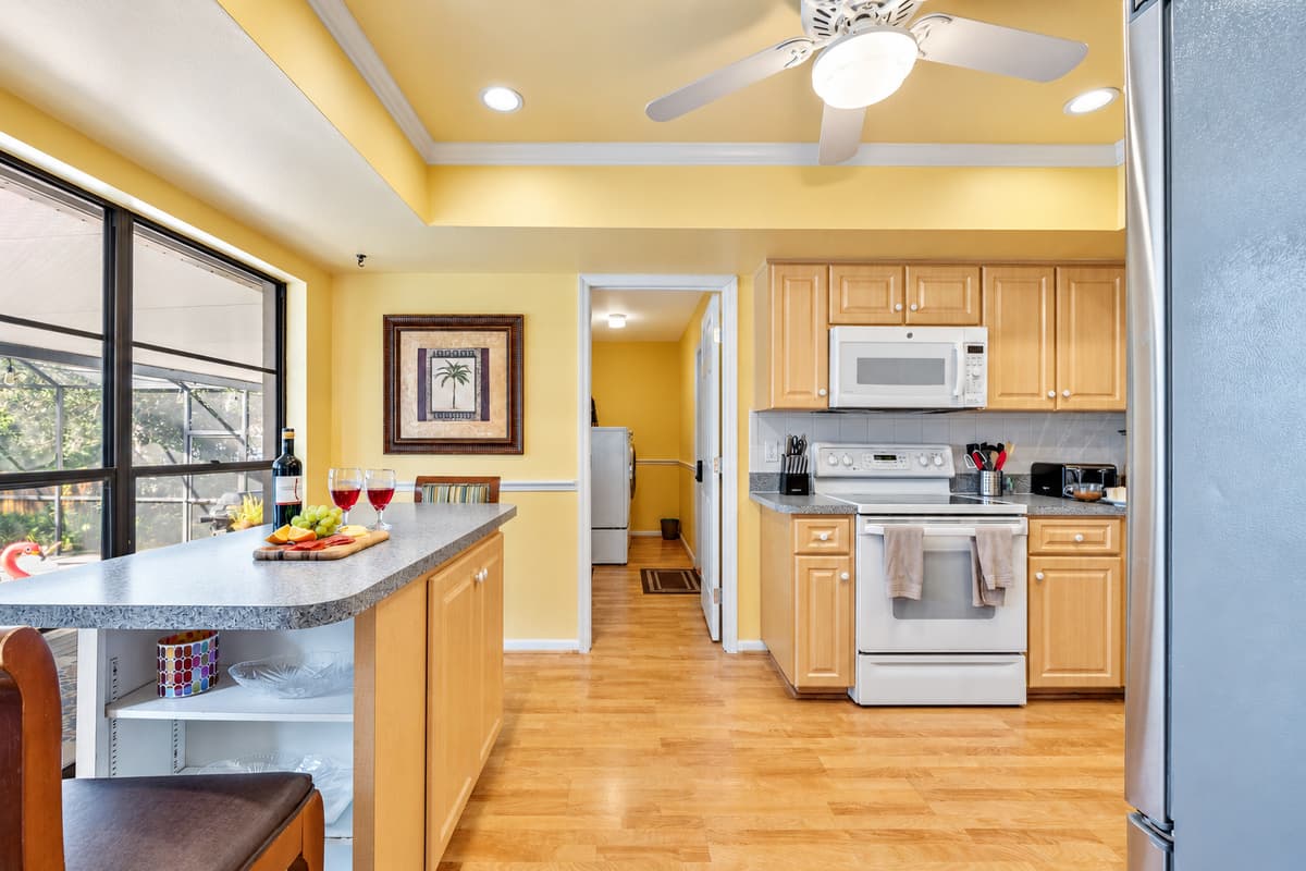 Adorned with sleek countertops, modern appliances, and ample storage, our kitchen offers everything you need to create culinary masterpieces with ease.