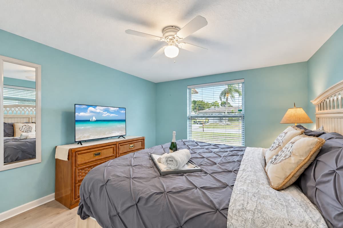 As you wake up to the gentle reflections dancing on the water's surface, you are treated to a serene and picturesque sneak peek of the outside world.