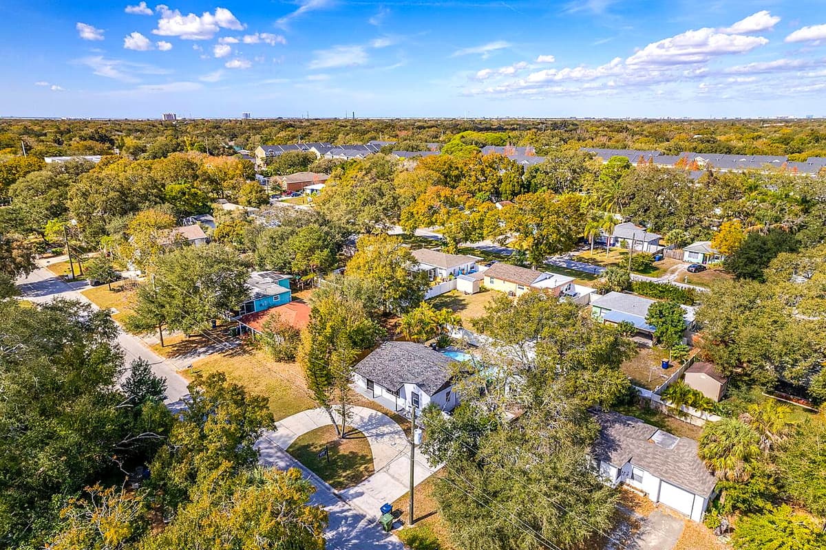 Aerial view of our safe and beautiful neighborhood. Secured during your entire stay