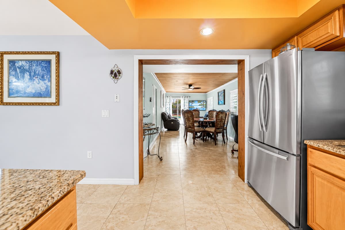 Plenty of room to prepare meals while staying connected with family and friends.