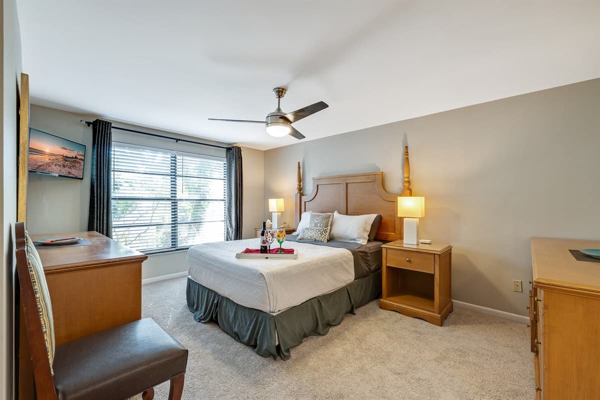The thoughtfully curated decor exudes warmth and sophistication.