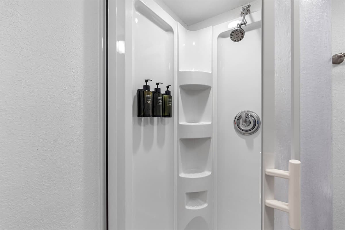 The high-quality fixtures provide a luxurious and relaxing bathing experience.