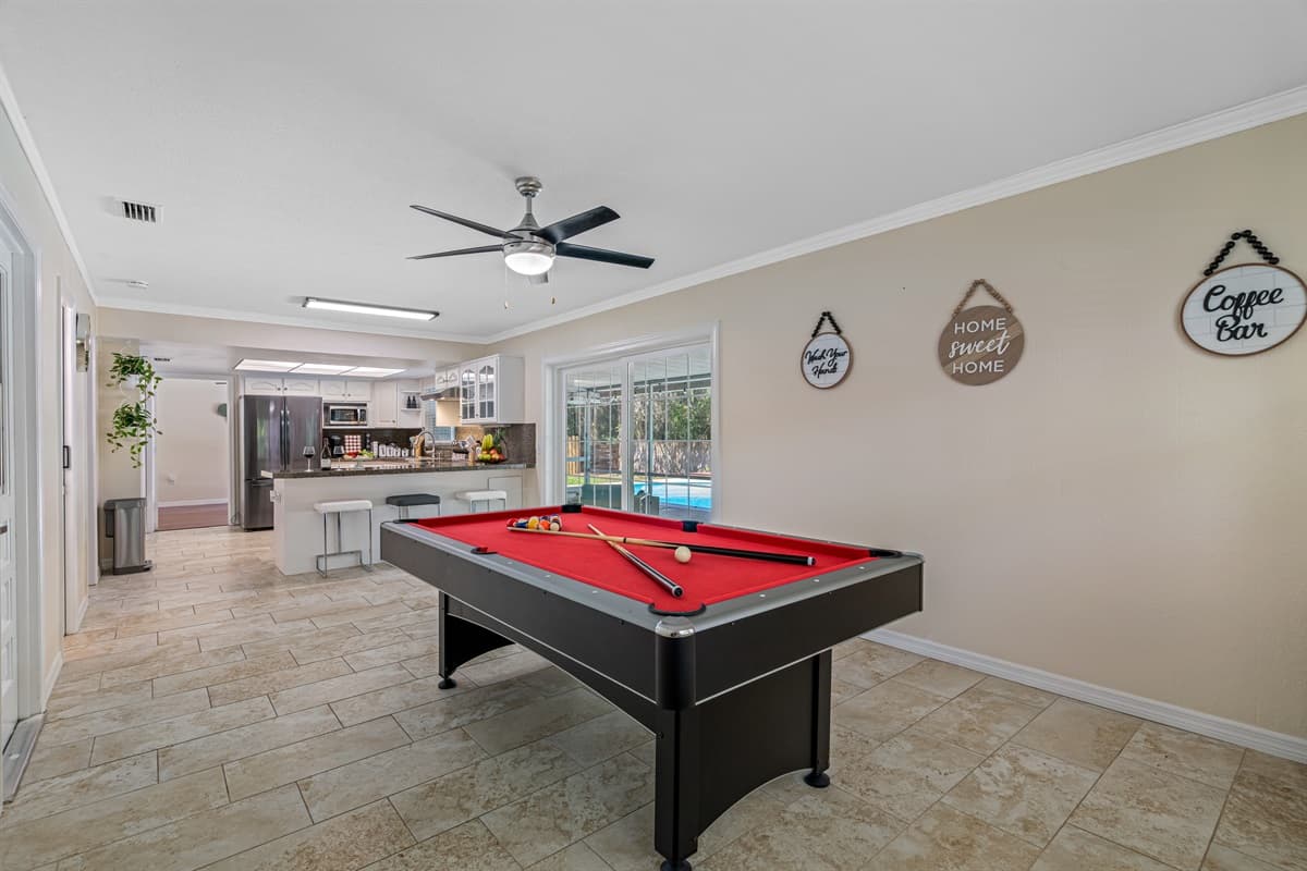 Fill the room with the sound of the clinking of billiard balls and the occasional cheer of excitement with family and friends!