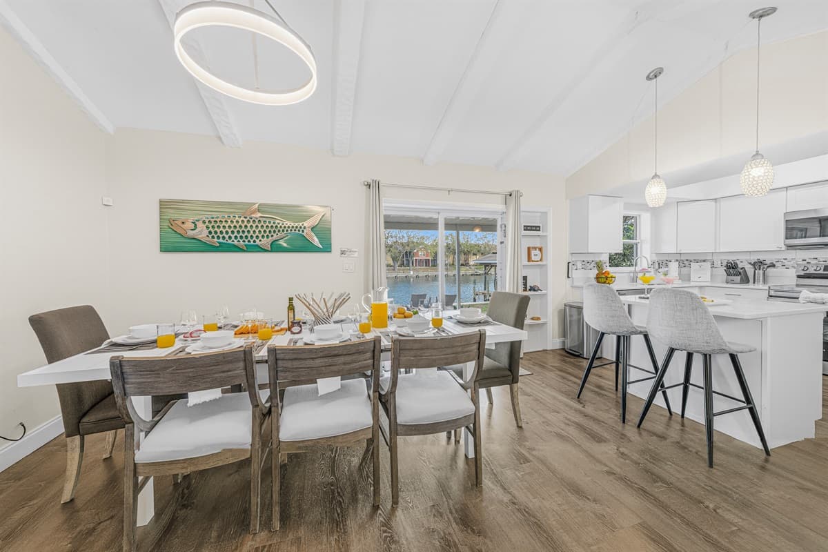 Spacious dining room perfect for shared meals, celebrations, and game nights.