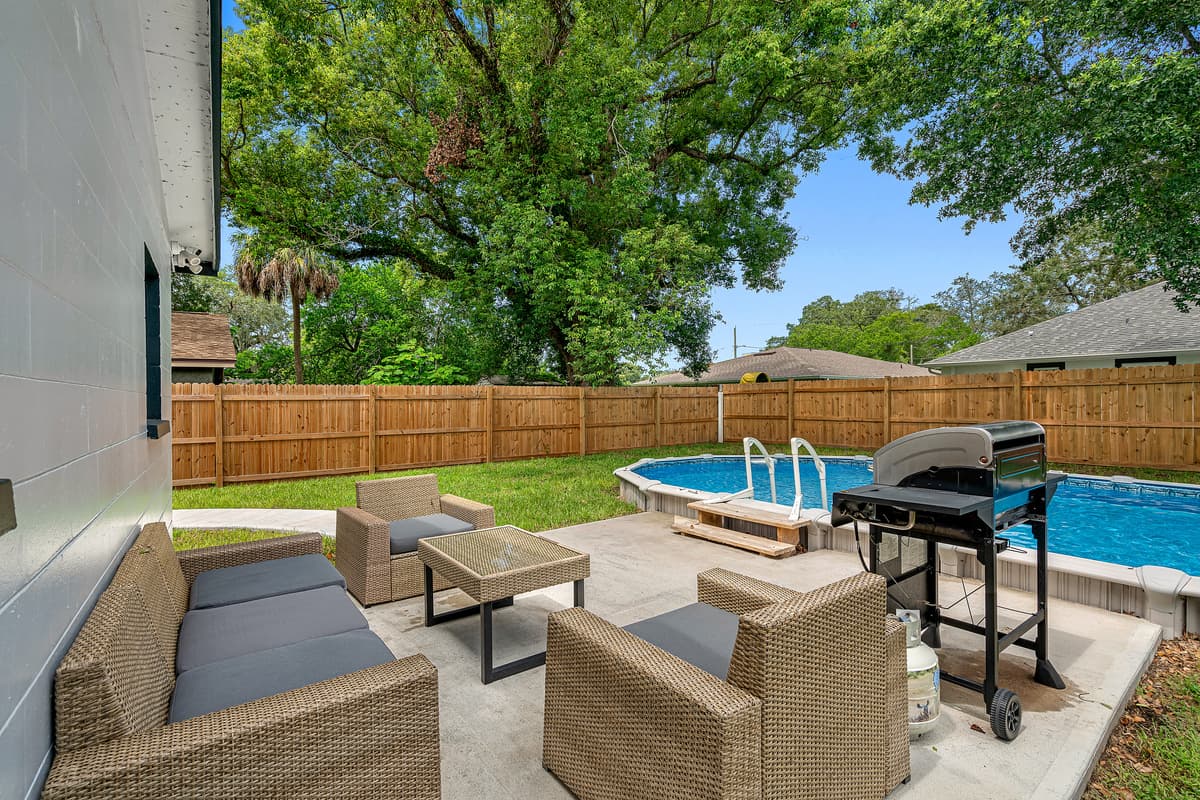 Great spacious area for friends and family to create wonderful memories together. Make the most of your stay with our amazing heated pool while grilling steaks and burgers on the side. Book this property now!