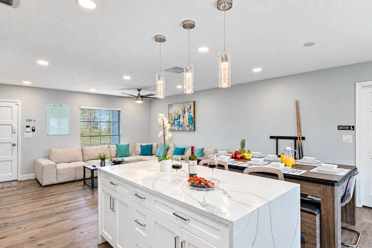 Want to join the happenings while making the food for the family? Our open concept will let you multi-task! Have the best time with your loved ones! Send us a message!