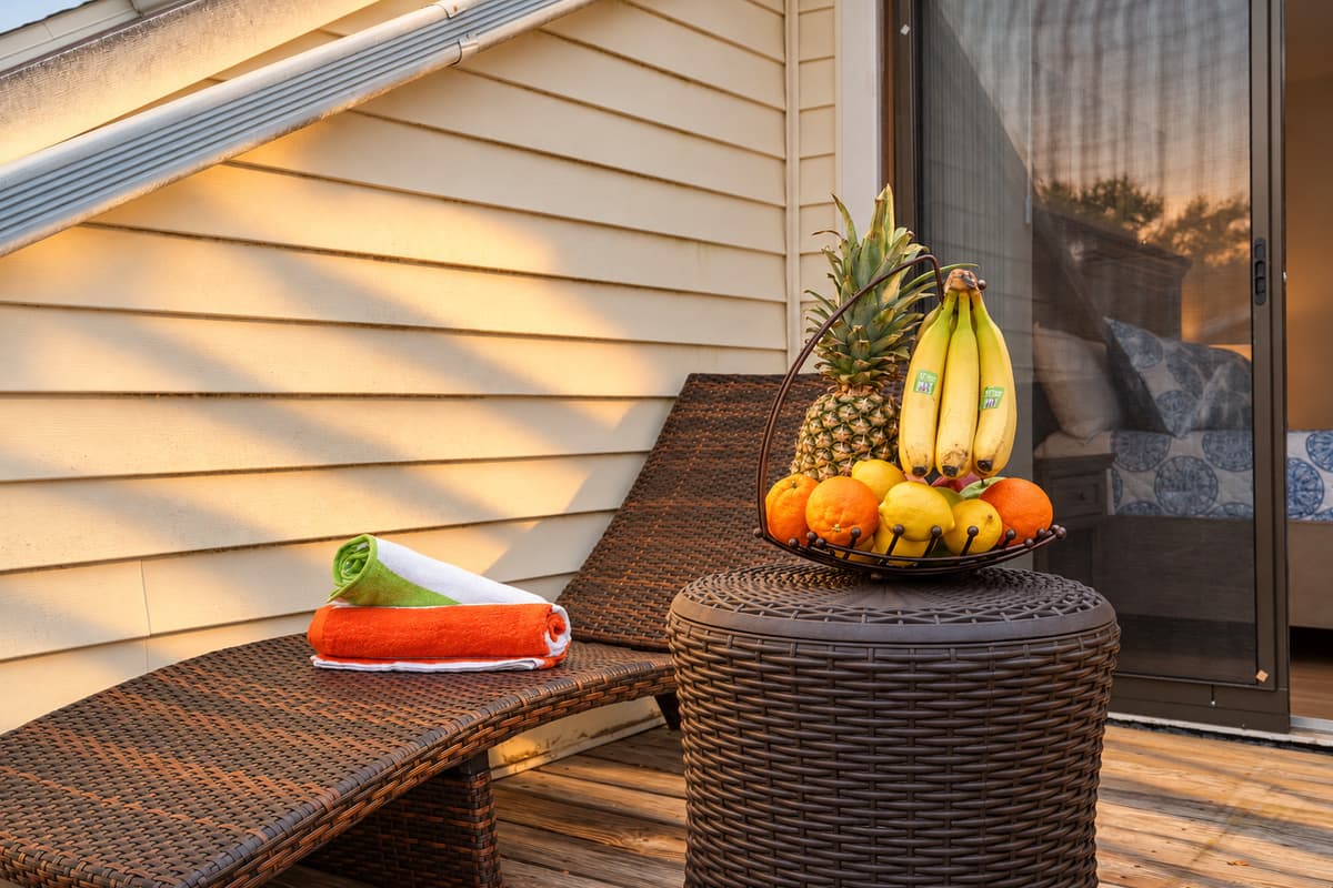 Immerse yourself in the tranquility of this enchanting outdoor space, perfect for savoring a leisurely morning coffee or relishing a delightful breakfast.